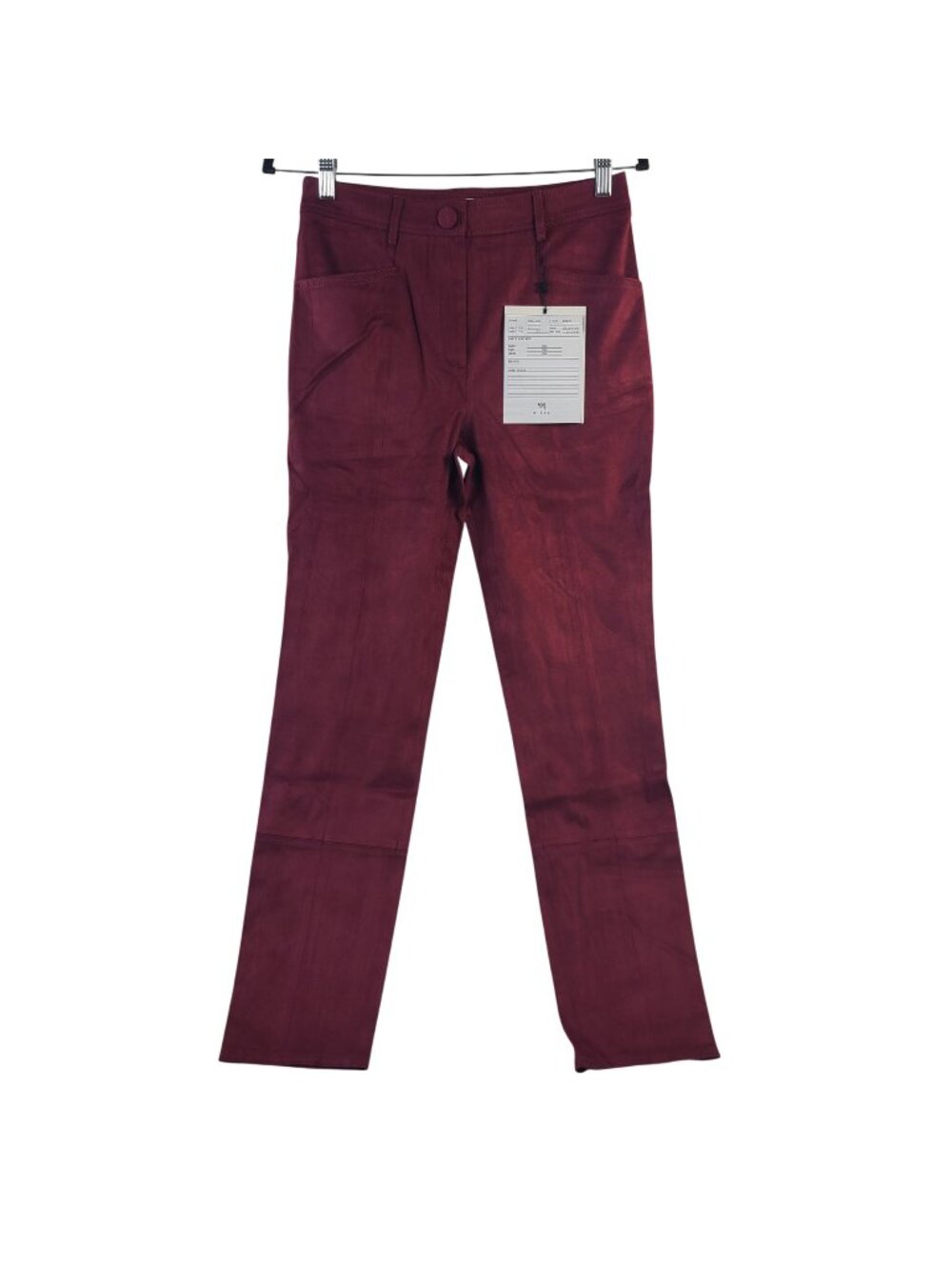 NEW Milly Burgundy Straight-Leg Pants Sample Size S Fall 2025
